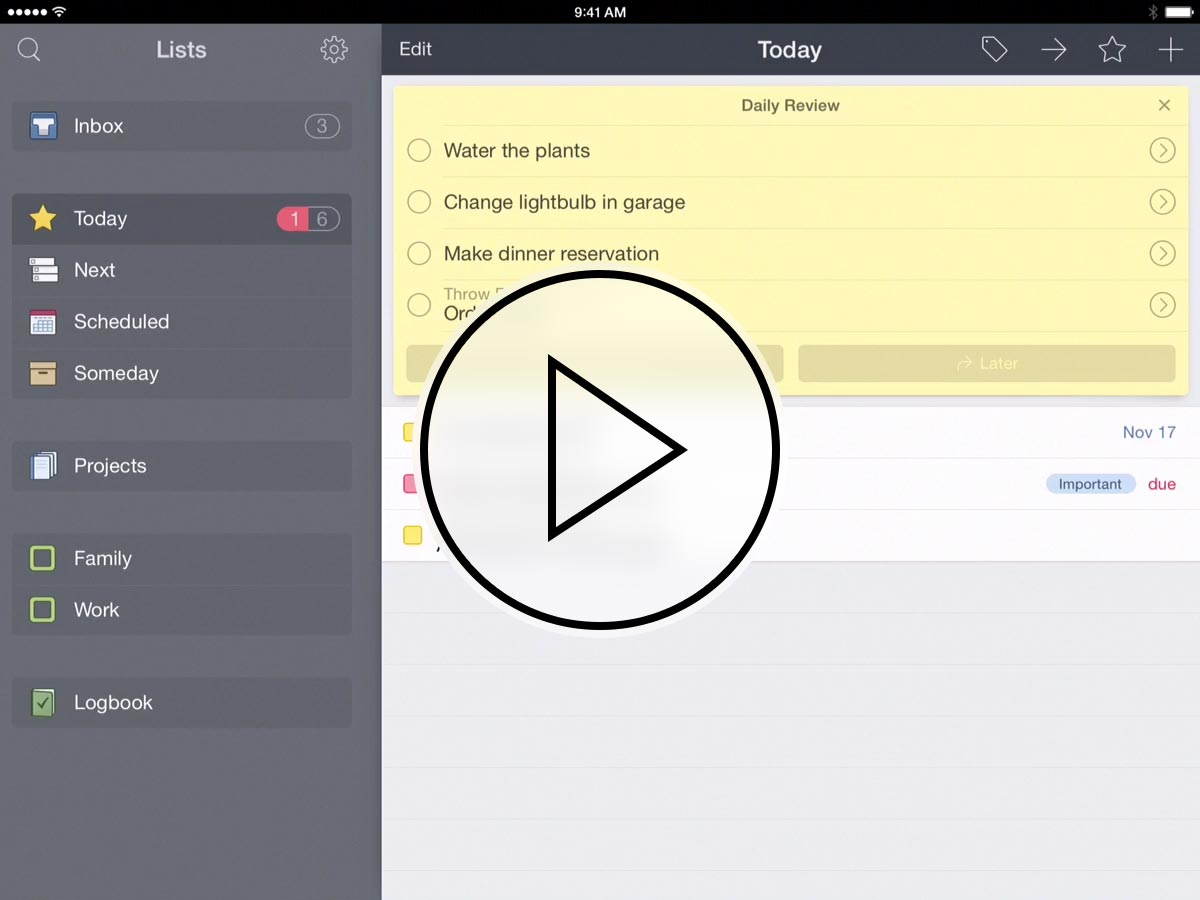 Things for iPad 2.5 Walkthrough